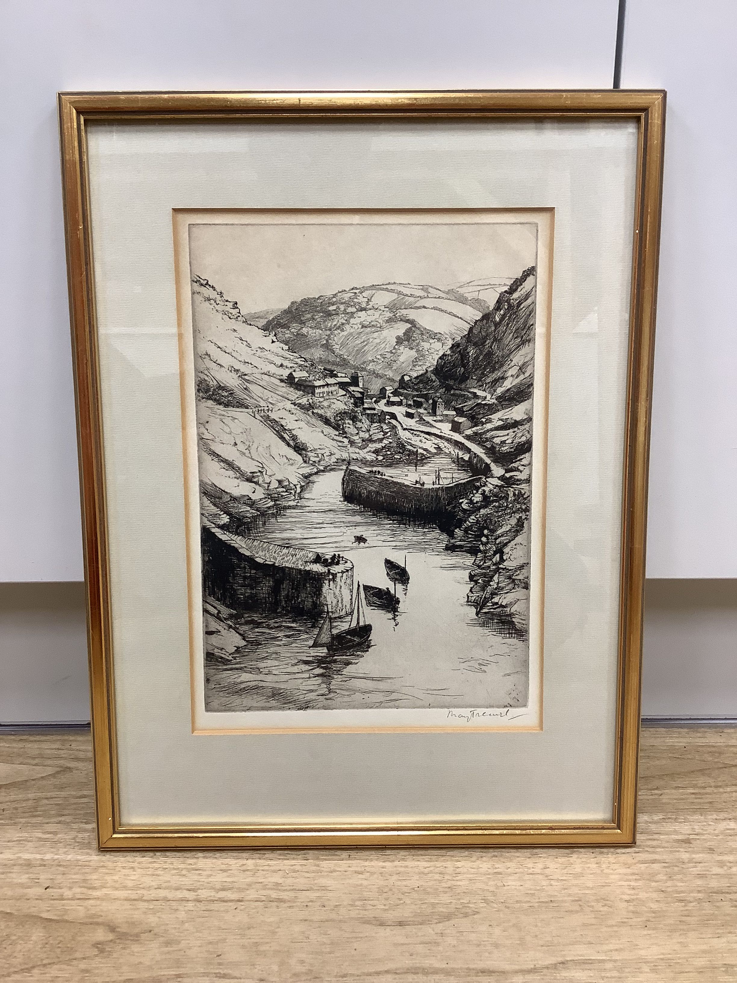 May Tremel (1882-1963). etching, Boscastle, signed in pencil, 28 x 19cm